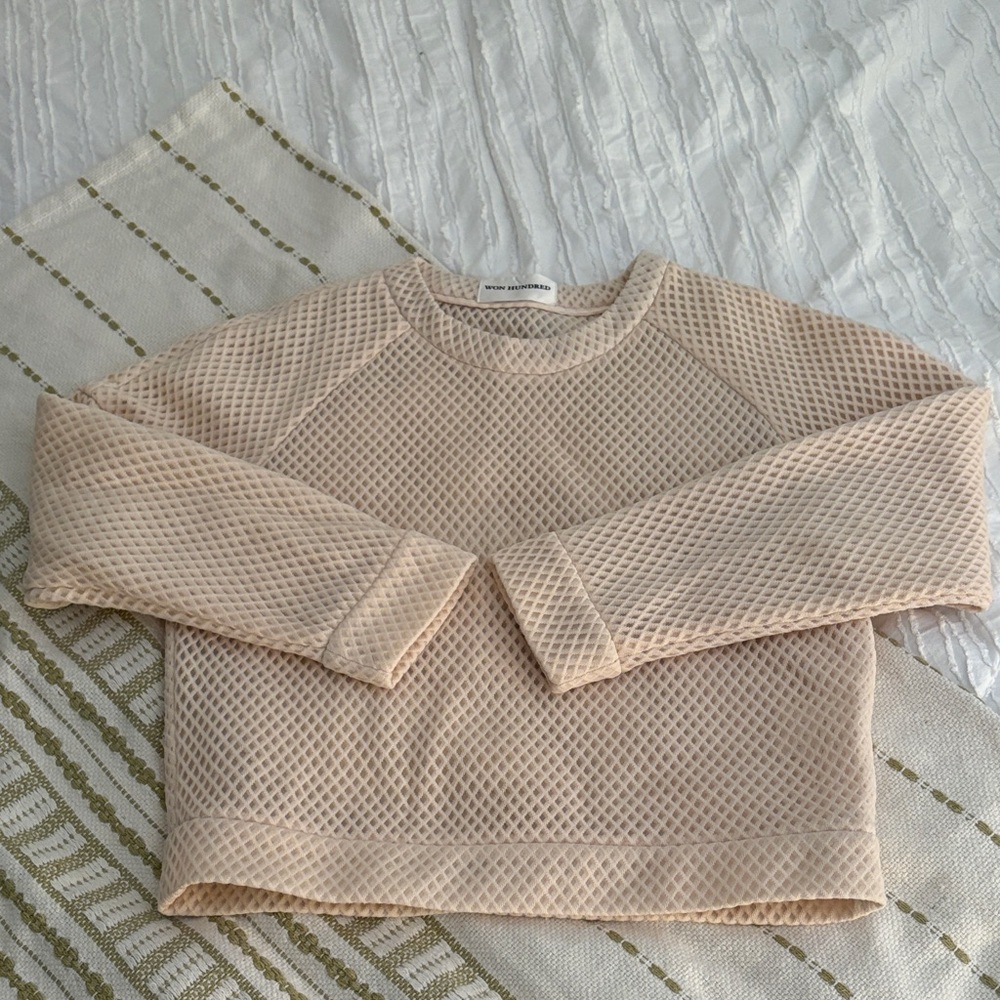 Elegant Beige Mesh Sweater